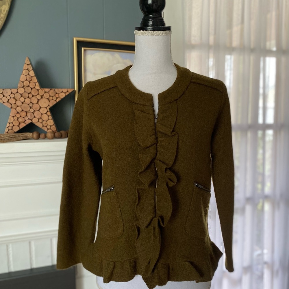 LOFT Merino Wool Ruffle Jacket - Picture 7 of 7
